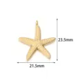 Gold stainless steel starfish pendant for DIY jewelry making, necklace and bracelet accessories. - 2 Pcs/Set / Golden Large Starfish