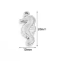 Stainless steel seahorse pendant DIY jewelry charm 20x10mm for necklace bracelet making - 2 Pcs/Set / Silver Seahorse