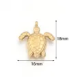 Gold stainless steel turtle pendant ocean creature charm DIY jewelry making accessory 18x16mm - 2 Pcs/Set / Gold Small Turtle