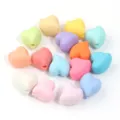 Colorful heart acrylic rubber paint loose beads for DIY handmade bracelets necklaces. - Size Approx. 15x17mm, Hole Approx. 2.9mm / Mixed Color