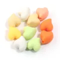 Colorful heart-shaped acrylic loose beads with matte touch paint for DIY jewelry making. - Size Approx. 15x17mm, Hole Approx. 2.9mm / Yellow Series