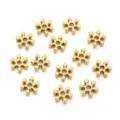 Detailed view of antique gold alloy flower spacer beads, perfect for DIY jewelry making. - Snowflake Pattern Style / OD 7mm Hole 1.2mm (100 Pcs/Pack) / Antique Gold