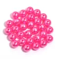 Bright pink ABS imitation pearl beads with holes for jewelry making and clothing accessories. - Diameter approx. 8mm (approx. 500g approx. 1,800pcs) / Hot Pink