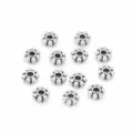 Silver tone alloy flower spacer beads for DIY jewelry making bracelets craft supplies - Snowflake Pattern Style / OD 5mm Hole 1.2mm (200 Pcs/Pack) / Antique Silver