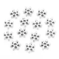 Perline distanziatrici fiocco in lega argento antico per fai da te creazione gioielli - Stile con motivo a fiocco di neve / DE 7mm Foro 1.2mm (100 Pz/Confezione) / Argento antico