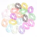 Frosted acrylic open links detail closeup, colorful jelly DIY jewelry accessory components. - Matte Translucent Style / 23mm (1 Piece)