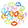 Colorful acrylic open rings glitter chain links DIY jewelry accessories for bags and glasses - High Transparent Glitter Mixed Color / 23mm (1 Piece)