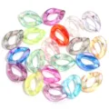Colorful acrylic open jump rings jelly resin chain links for DIY eyewear and bag jewelry making - Color Shell Transparent Mixed Color / 23mm (1 Piece)