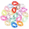 Detailed view of colorful translucent acrylic open ring links, perfect for creative DIY chains. - Color Shell Transparent Mixed Color / 30mm (1 Piece)