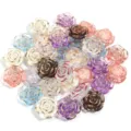 Detailansicht von Harz Rosen Perlen im Barock Stil mit Goldrand für DIY Schmuckherstellung Basteln. - 30 Stück/Packung (1.9cm Durchmesser) / Mischfarben Rose