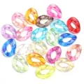 Colorful jelly acrylic open jump rings chain links for DIY glasses bag chains jewelry making accessories - High Glossy Transparent Mixed Color / 30mm (1 Piece)