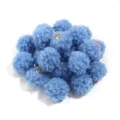 20mm blue teddy fleece pom pom charms lamb wool DIY earring bag pendant accessories - 20 Pieces Set / Blue