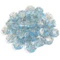 Blaue Harz goldgeränderte Rosen Perlen Detailansicht für handgefertigte Schmuck DIY Zubehör - 30 Stück/Packung (1.9cm Durchmesser) / Transparente blau-goldene Rosen