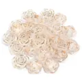 Transparente Kunstharz Rosen Perlen mit Goldrand, Detailansicht von Blumen Perlen für DIY Schmuck. - 30 Stück/Packung (1.9cm Durchmesser) / Transparente Rosen mit Goldrand