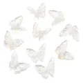 Iridescent acrylic butterfly charms for DIY jewelry making and phone chains pendants. - Approx. 25*25mm, Hole Approx. 1.6mm / Color-Plated Transparent
