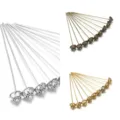 Épingles à tête de fleur en alliage boules métalliques accessoires bijoux DIY couleurs assorties - Style 1 / Lot de 10 / Bronze Antique