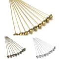 Tiges à tête ronde en alliage pour bijoux DIY, finitions or, bronze et argent de qualité. - Style 3 / Lot de 10 / Bronze Antique