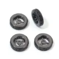 Vista dettagliata di perline distanziali a ruota in rame con zirconi per gioielli fai da te. - Diametro Esterno 6mm Foro 1mm (5 Pz/Pacco) / Canna di Fucile Zirconia Nera