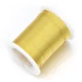 Gold craft wire spool detail, fine metal beading wire for DIY jewelry making and accessories. - 0.3mm Wire Diameter, Approx. 32m Length / Gold