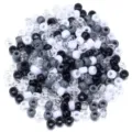 Perles tonneau en acrylique pour bracelet DIY loisirs créatifs multicolores lot - 200pcs/Paquet / Série Noire et Blanche
