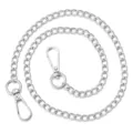 Zilveren metalen tas ketting riem met karabijnhaken, DIY handtas vervangingsaccessoire. - 20cm / 1.6 gedraaide ketting in zilver
