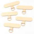 Gold phone lanyard tether tabs replacement metal patch universal phone strap gasket 5pcs set - Champagne Gold