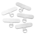 Metal phone lanyard tether tabs D-ring patches for crossbody strap attachment 5pcs - Steel