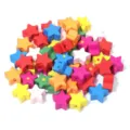 Bunte Holzperlen Sterne für DIY Schmuckherstellung Kinder Spielzeug Armbänder - Bunte fünfzackige Sterne / 50 Stück