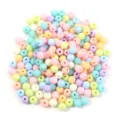 Macaron colored acrylic round beads for DIY jewelry making, 6-16mm assorted pastel craft beads. - 20 Pieces/Pack (Approx. 14mm) / Macaron Color