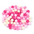 Colorful acrylic rubber round beads, 6-16mm DIY handmade jewelry making spacer beads. - 100 Pieces/Pack (Approx. 6mm) / Rose Pink