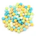 Colorful round acrylic beads multi-color DIY jewelry crafting supply variant accessories. - 100 Pieces/Pack (Approx. 6mm) / Yellow-Green