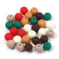 Colorful matte round beads for DIY jewelry making, smooth surface assorted colors, 1 pack. - 100 Pieces/Pack (Approx. 6mm) / Christmas Colors (Red & Green)