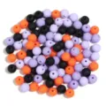 Matte acrylic round beads soft touch colorful DIY jewelry making loose spacer beads supplies - 100 Pieces/Pack (Approx. 6mm) / Halloween Color