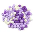 Colorful matte round acrylic beads DIY jewelry making spacer beads mix bulk wholesale - 100 Pieces/Pack (Approx. 6mm) / Purple