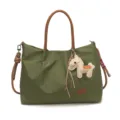 Sac cabas à carreaux vert pour femme, poignées cuir PU, bandoulière, sac quotidien chic. - Vert à Carreaux