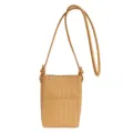 Women woven mini phone bag, tan crossbody shoulder bag, chic daily fashion small purse. - One Size / Yellow