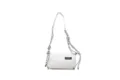 White cylindrical shoulder bag with stylish black and white rope straps for women daily use - One Size / White
