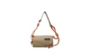 Chic minimalist cylinder crossbody bag with unique woven rope strap, waterproof casual style. - One Size / Khaki