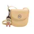 Minimalist fashion women crossbody phone bag chic small shoulder bag with doll pendant - Yellow