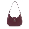 Korean style elegant burgundy crescent shoulder bag for women, chic minimalist underarm hobo. - Burgundy