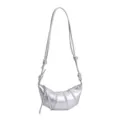 Silver croissant crossbody bag for women, stylish niche design casual dumpling shoulder bag. - Single Bag / Silver