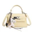 Yellow crocodile pattern top handle shoulder bag for women, stylish crossbody handbag. - Single Bag / Yellow