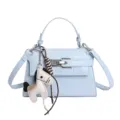Light blue women handbag crocodile texture shoulder bag stylish top handle Kelly bag variant - Single Bag / Blue