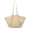 Beige Woven Leather Tote Bag, Stylish Large Capacity Shoulder Bag for Women Chic - Off White