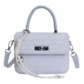 Elegante bolso de hombro tejido para mujer, pequeño bolso de mano azul claro chic. - Azul