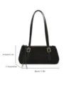 Black minimalist underarm shoulder bag for women, stylish versatile pillow handbag. - One Size / Black
