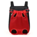 Breathable mesh pet dog cat carrier backpack for small medium pets outdoor travel use. - Red