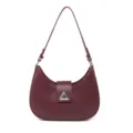 Chic burgundy crescent underarm shoulder bag for women, stylish minimalist hobo handbag. - Burgundy