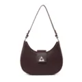 Women brown crescent underarm shoulder bag, stylish PU leather hobo handbag for daily commute. - Brown