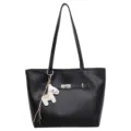 Chic black women tote bag casual large capacity shoulder bag for daily commuting and fashion - Single Bag / Black